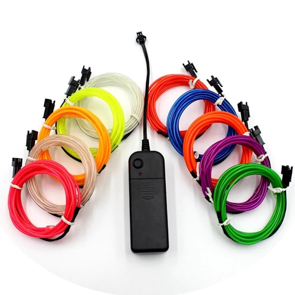 EL Wire 1 2 3 5 10M Fleksibel Neon Lys Led Strip