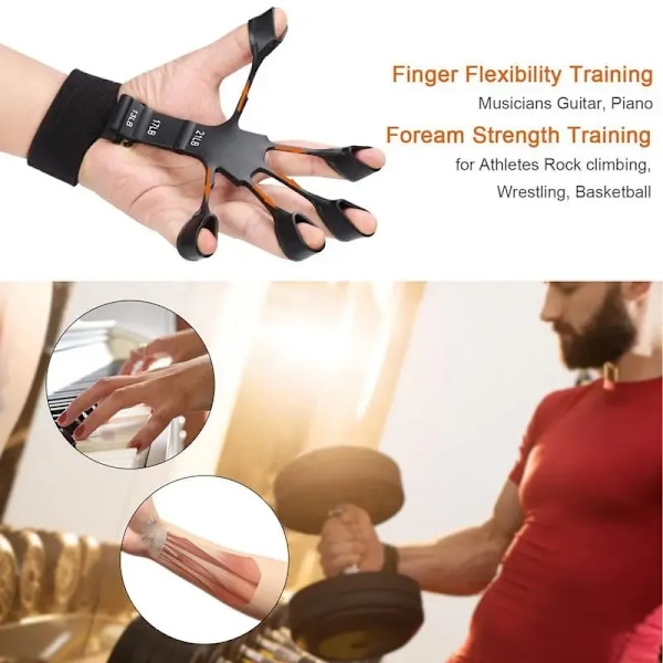2 Pices Finger Gripper Finger Exerciser Gitarr Finger Exerciser 6 Resistant Levels