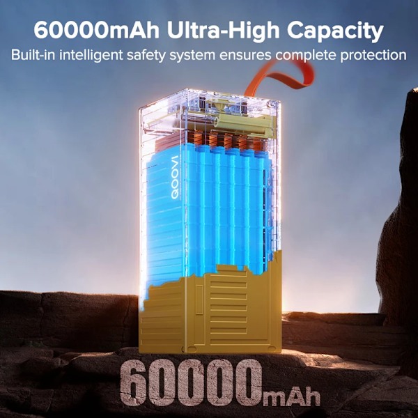 60000mAh Power Bank 22,5W PD QC 3,0 Laddare Powerbank Large Batteri Kapacitet Power Station Snabb Laddning För iPhone Xiaomi