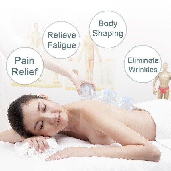 7 koppar Premium Transparent Silicon Cupping Set Device Cellulite Massager