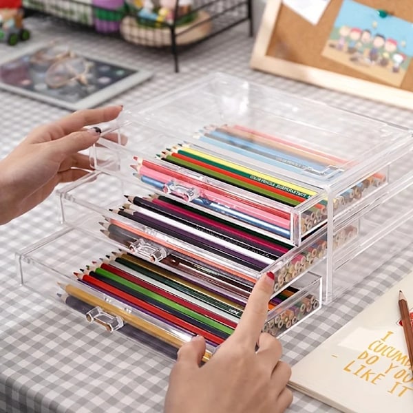 3/5Layer Acrylic Srawer Clear Office Organizer Srawer for Desk