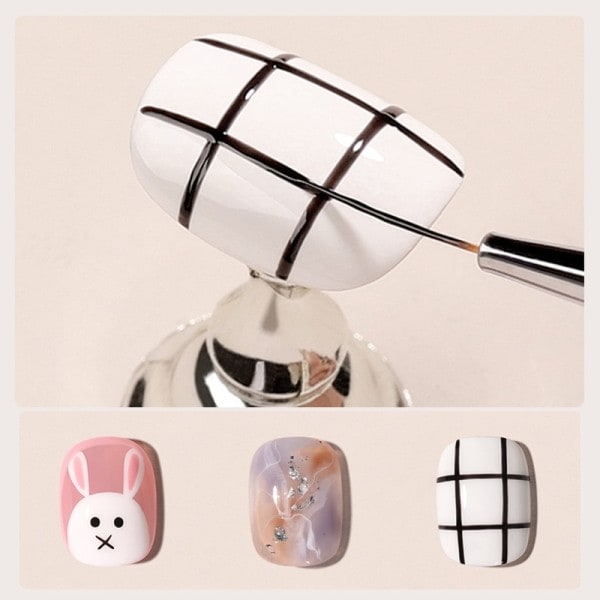 3 deler Fransk Stripe Nail Art Fôr Brush Set 3D Tips Line Stripes DIY Tegning Penn