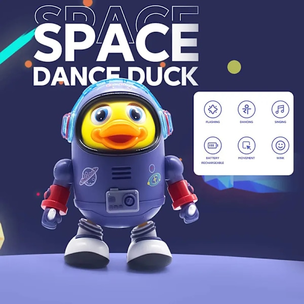 Baby Duck Toy Musical Interactive Toy Elektrisk med lys og lyder Dansing Robot Space Elements