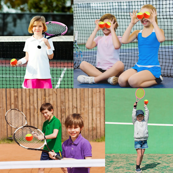 Tennis bolde til børn 6 stykker blød elastisk lav kompression trykløs træning bold med bærepose