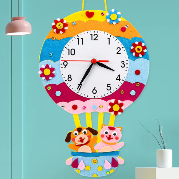 Baby Gjør-det-selv klokke leker montessori kunst håndverk time minutt sekund barn kognisjon klokker leker