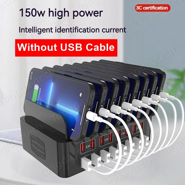150W Universal Multi USB Rask lader 16 Port 3.5A MAX Ladestasjon Stativ