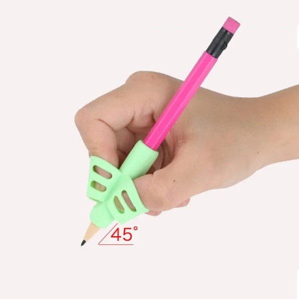 3 stykker Blød Silica Blyant Grib To-Finger Gel Pen Grips Børn Skrive Træning Korrektion Værktøj Penne Hold til børn