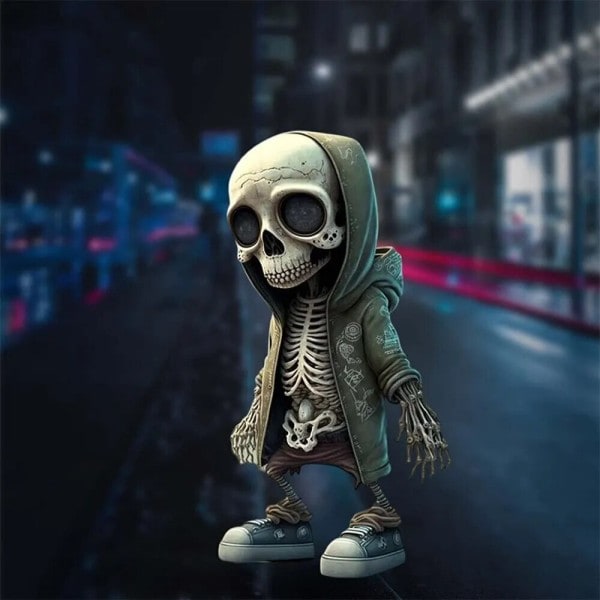 Halloween tema skjelett dukke harpiks ornament hodeskalle karakter statue hjem dekorasjon
