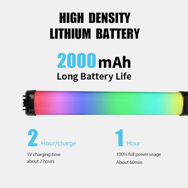 Bærbar RGB Magnetisk Fotografi Belysning Håndholdt LED Fill Lys Stick