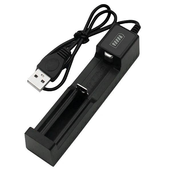 USB enkel laddare för 14650 16340 16650 18350 3,7V uppladdningsbart litium batteri smart laddare USB snabb laddning LED display