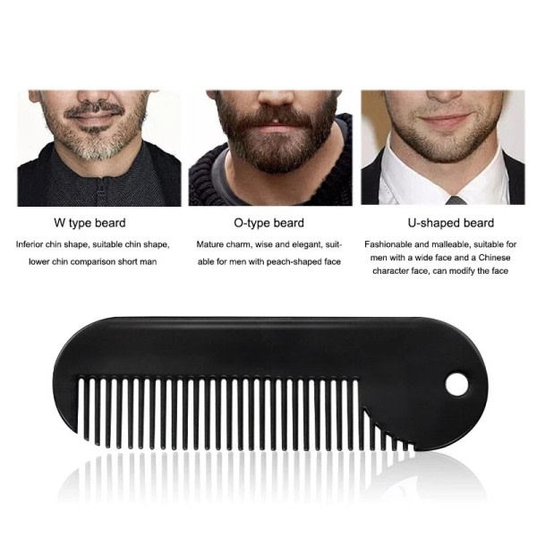 Mini lomme skjegg kam metall menn's barbering børste bærbar ansiktsbehandling hår stell trimming verktøy