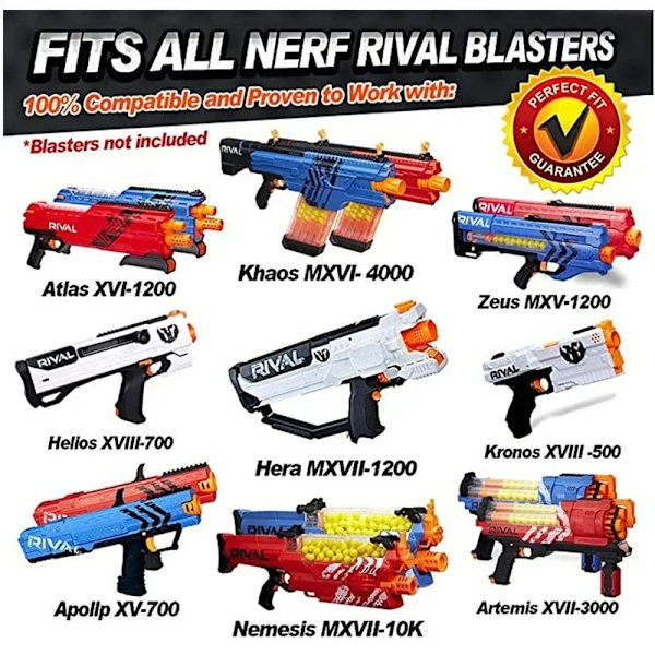 100 runder for Nerf rival kompatibel ammunition bulk legetøj