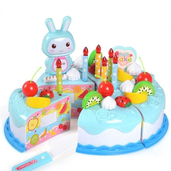 37 stykker Gør-det-selv Foregive leg køkken legetøj frugt fødselsdag kage skære legetøj børn køkken simulering leg