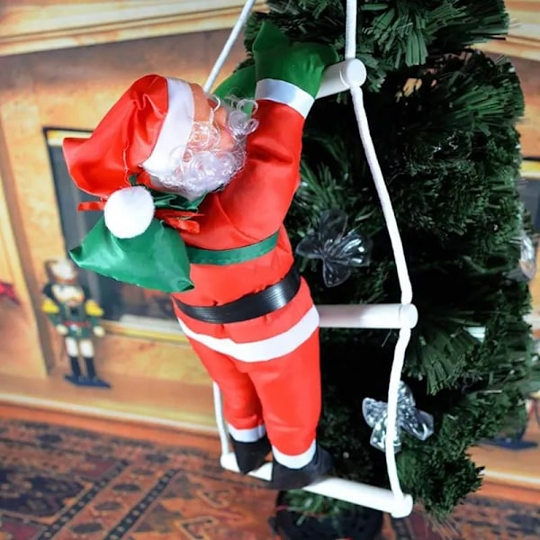 jul tomten klättring stege docka jul träd hängande dekoration inomhus dörr vägg jul hänge
