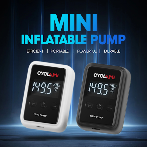 Laddningsbar kompressor däck pump för cykel digital mätare display