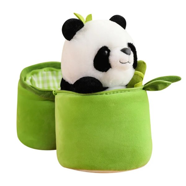 Simuleret Panda Lille Bambus Tube Dukke Fødselsdag Gave Børn's Dag Gave Sød Panda