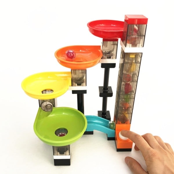 51 STK Cirkulation Rainbow Marmor Run Twist Slide Track DIY Large Size Building  Block