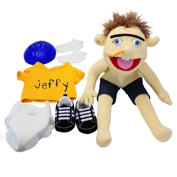 Iso Jeffy nukke Pehmo hattu Peli lelu poika tyttö sarjakuva Feebee käsi nukke pehmo nukke