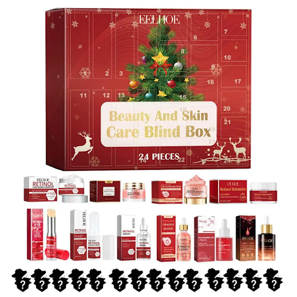 24 stk Kosmetisk Advent Kalender 24 Dager Jul