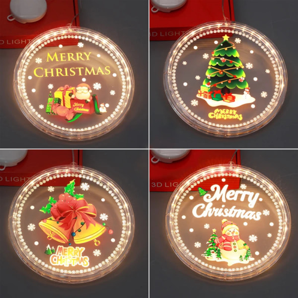 Joulu LED valo ovi riippuva ikkuna's seinä's koriste pyöreä värillinen  piirustus valo 9d1a | Fyndiq