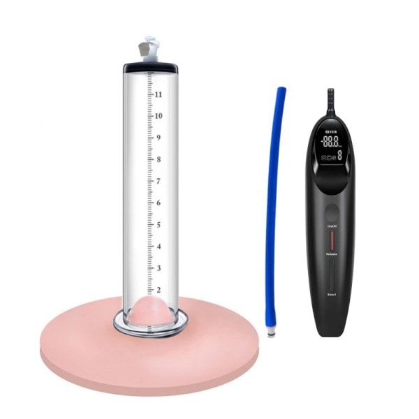 Premium LCD Elektrisk Vakuum Pump för Penis Förstoring Optimal Kpa Sug-Release Cycles Hane Dick Extender