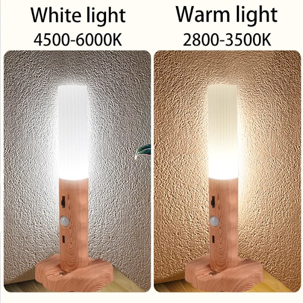 Tre LED Natt Lys Trådløst Type-c USB LED Vegg Lampe Kjøkken skap Lys Skap Lys