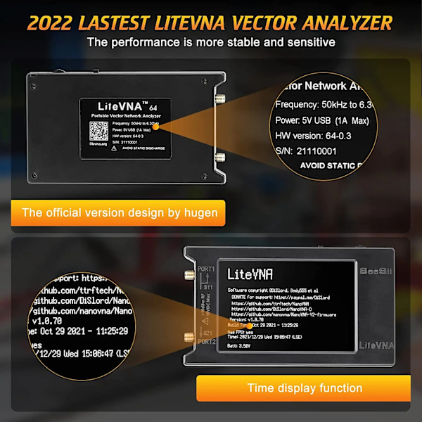 50kHz-6.3GHz Vektor Netværk Antenne Analyzer 4" Mål S parametre