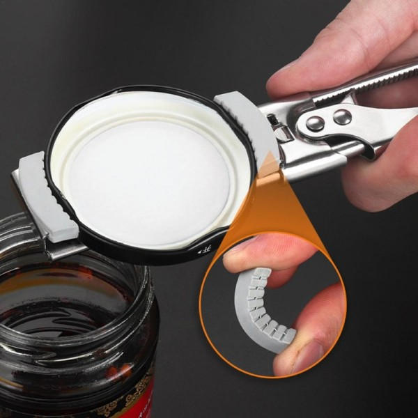 Burk öppnare Justerbar Rostfritt Stål Halkfritt Multifunktion Manuell Burk Flaska Flask Lock öppnare