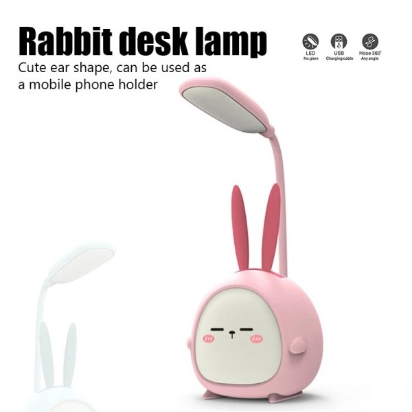 Lese Lampe USB LED Kawaii Kanin Skrivebord Lampe Barn Øyebeskyttelse Bord Lampe