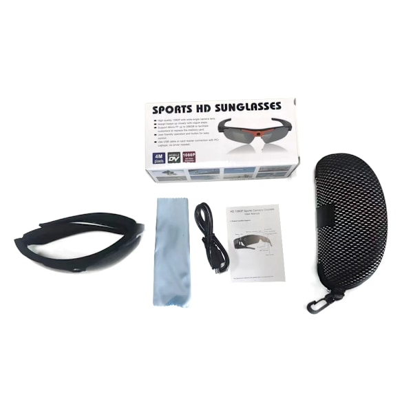 1080P HD mini kamera glasögon polariserad lins smart videokamera utomhus cykling sport säkerhet skydd solglasögon
