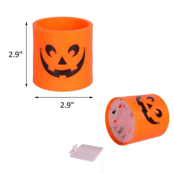 Halloween stearinlys lys LED farverig lysestage bord plade pynt græskar fest stearinlys lys