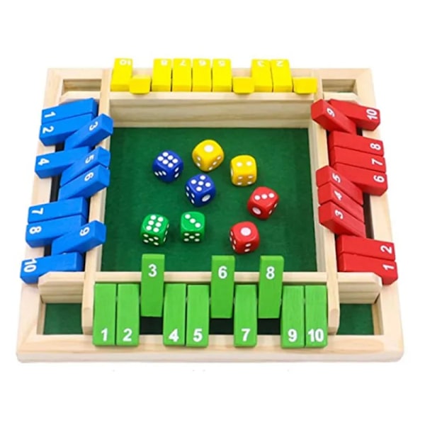 Fire Sided 10 Tall Shut The Box Board Game Set Terning Fest Club Drinking Games