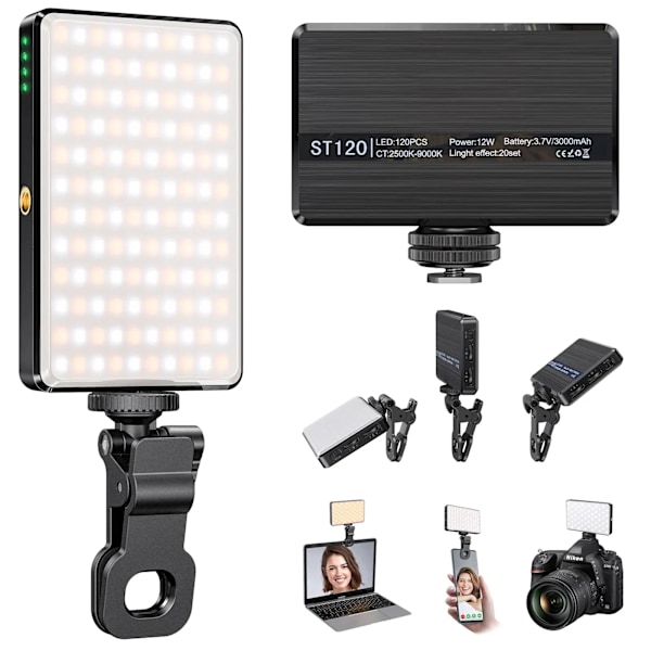 LED Video Lys Fyld Lys Genopladeligt 3000 MAh Justeret 3 Lys