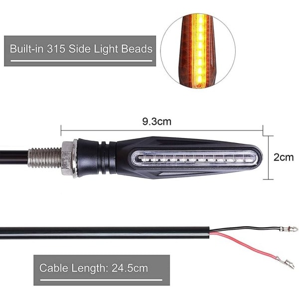 Universaali LED Moottoripyörä Kääntö Signal Light 12v IP68 Vedenpitävä Amber Flasher Merkki Blinkeri Taka Valot