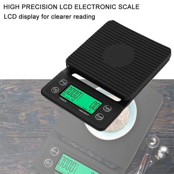Tippa Kahvi vaaka Kahvi Paino 0,1g Tippaus Kahvi vaaka Ajastimella Digitaalinen Keittiö vaaka High Tarkkuus LCD vaaka