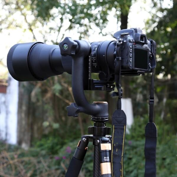 Professionell Kamera Gimbal Stativ huvud för stor belastning kapacitet kamera telefoto lins 1/4 skruv 48mm diameter