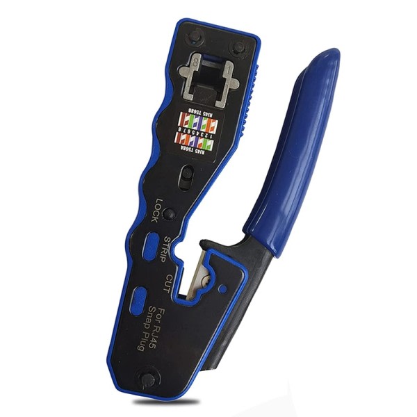 Crimp Tool Pass Through Crimper Cutter for Cat6a Cat6 Cat5 Cat5e 8P8C Modular Connector Ethernet Crimp Tool