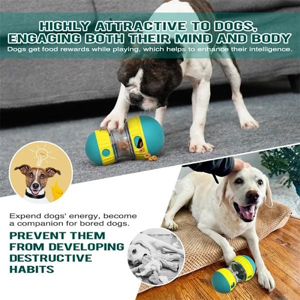 Hund leksak tumlare läckande mat boll elliptisk spår rullande boll långsamt matar skyddar magen ökar intelligens husdjur tillbehör