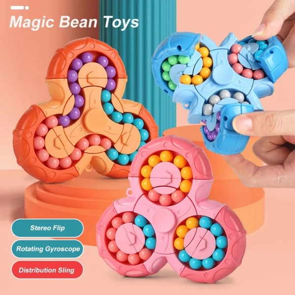 Roterande Magical Bean Cube Fingertopp Leksak Barn Pussel Kreativt Interaktivt Spel Fidget Spinners