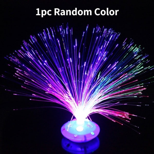 Färgglad LED Fiber Nattljus Lampa Romantisk Liten Natt Ljus Färgglad Blinkande Ljus