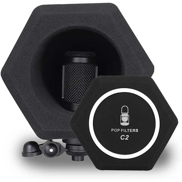 Mikrofon Pop Filter Wind Shield Akustisk Til Record Studios Mic Lydabsorberende Skum Vocal Isolation Ball