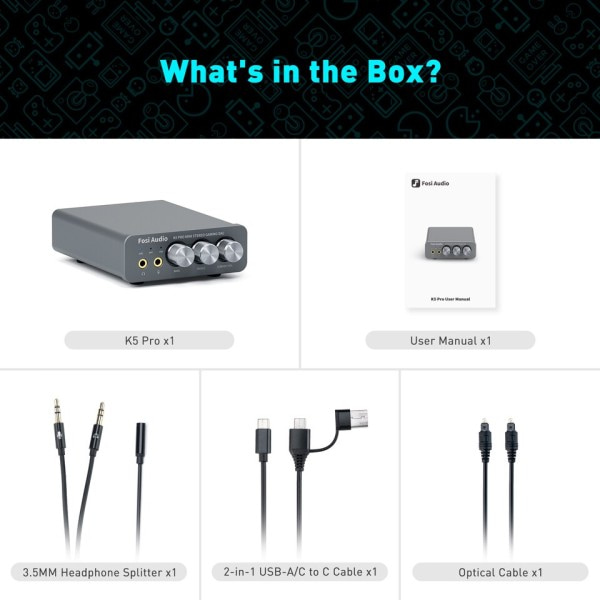 USB Gaming DAC Med Mikrofon Hovedtelefoner Forstærker Mini Audio DAC