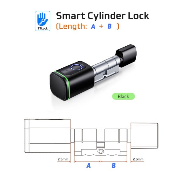 Smart Electronic Dør Lås med DIY Cylinder Core Fingerprint APP nøgler IC Card Lås op