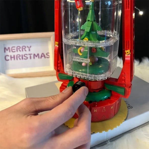 Creative Mini Joulu Talo Leirintäalue Lamppu Glow Rakennus Palikot Mökki Malli Kokoa Tilet lelut