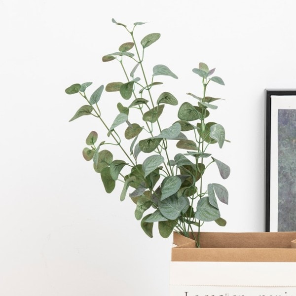 Kunstige planter lange grønne eukalyptus blade jule pynt