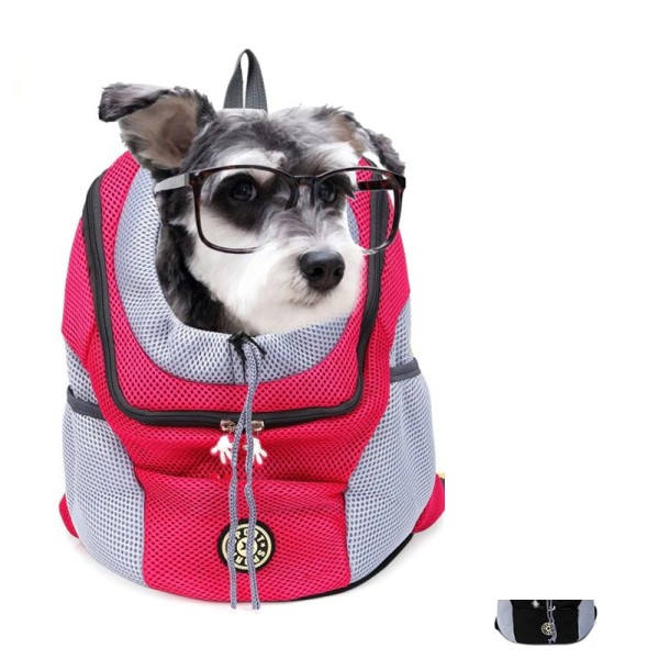 Bærbar kæledyr hund rejse rygsæk åndbar mesh kat hvalp dobbelt skulder bærer taske