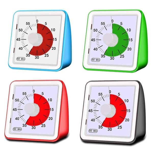 60 Minuter Tyst Visuell Analog Elev Klassrum Kök Timer Nedräkning Matlagning Management Verktyg