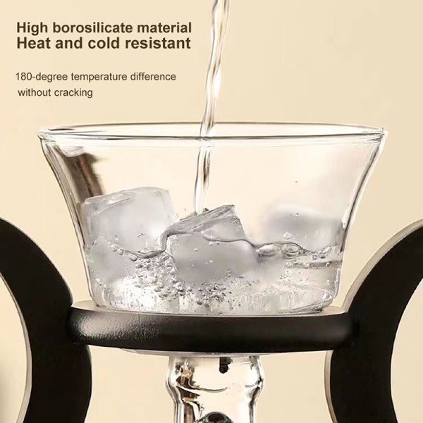 Varmebestandigt Glas Te Sæt Magnetisk Vand Diversion Roterende Låg Skål Automatisk Temaskine