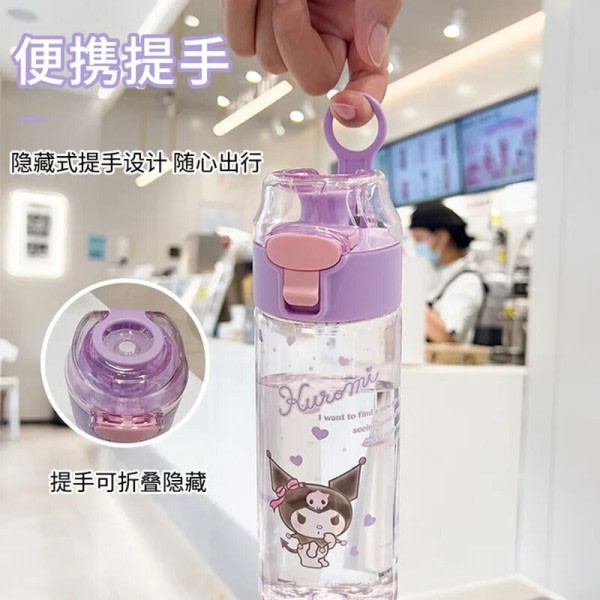 Kawaii Sanrio Vatten Flaska Kuromi Cinnamoroll Tecknad film Anime Glas Kopp Sleeve Leksaker