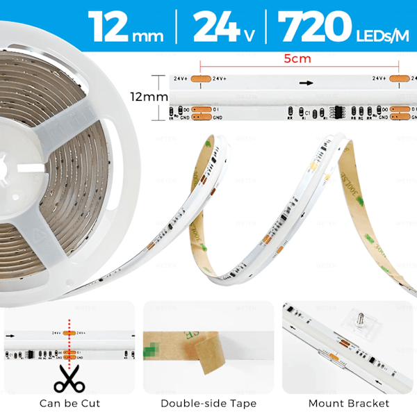 Smart WIFI RGBIC COB LED Strip Light Tape